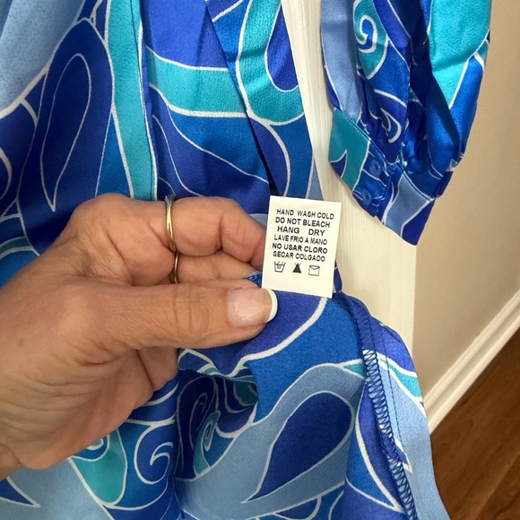 Papermoon Blue & Aqua Swirl Dress with Side Ring Accent - Picture 10 of 10